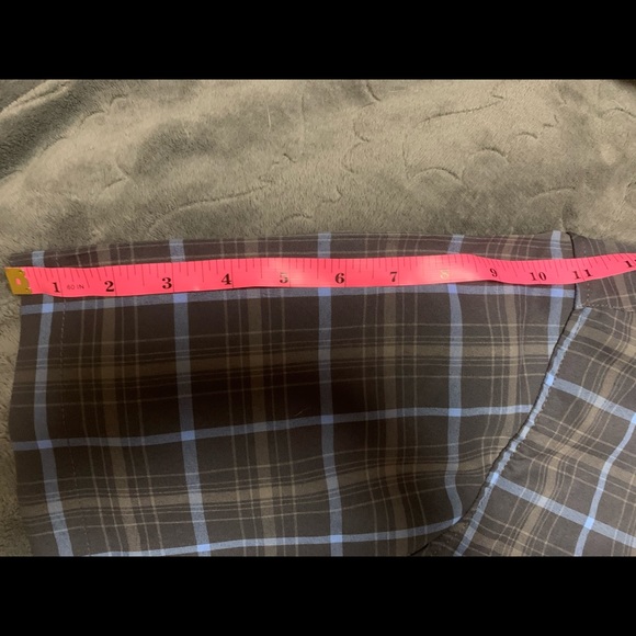 George | Men’s | Short Sleeve, Collared Button Down | Dark Gray & Blue Plaid | M - Picture 7 of 8